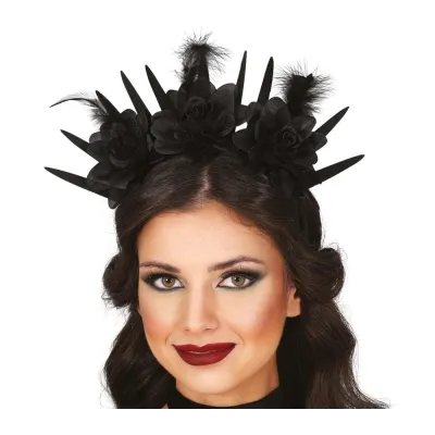 DIADEMA FLORES NEGRAS 24923