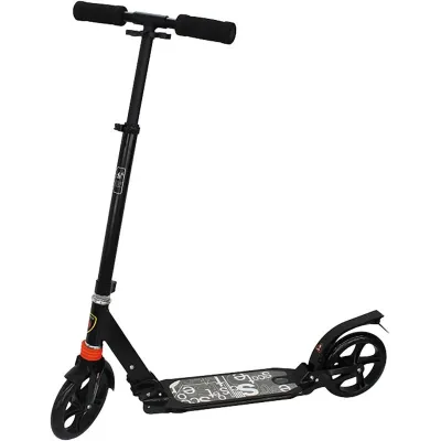 PATINETE 2 RUEDAS NEGRO GRANDE ALUMINIO 26030