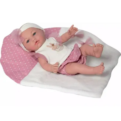 MUÑECA RECIEN NACIDA  43CM CON MANTA  4508