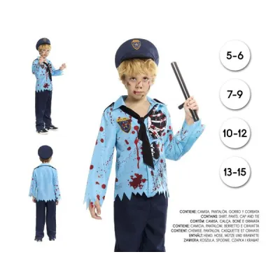 DISFRAZ POLICIA ZOMBIE T-7-9 28155