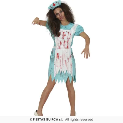DISFRAZ ADULTO ENFERMERA ZOMBIE  T-L 79004