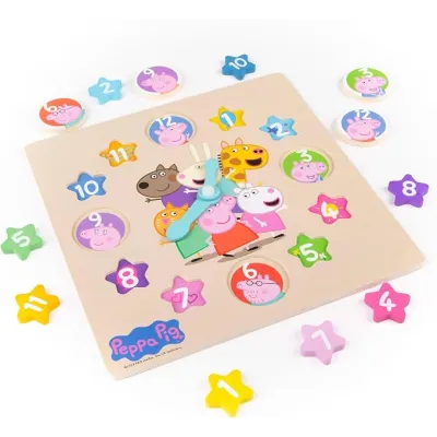RELOJ EDUCATIVO MADERA PEPPA PIG 77503