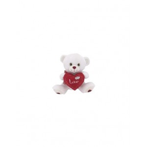 PELUCHE OSO BLANCO CORAZON   50CM. 12546