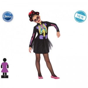 DISFRAZ ESQUELETO CATRINA MULTICOLOR 10-12 34712