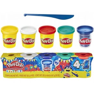 PLAY-DOH PACK 4 BOTES + 1 BOTE GLITTER F1848