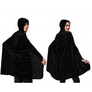 CAPA CON CAPUCHA 100CM  TERCIOPELO NEGRO 67126