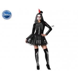 DISFRAZ ADULTO ESQUELETO BRILLO T-XL 71465
