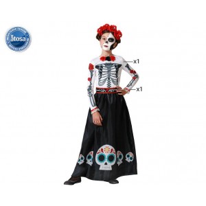 DISFRAZ ESQUELETO CATRINA T-5-6 71422