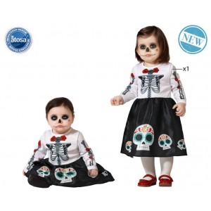 DISFRAZ ESQUELETE MEJICANO NIÑA T-12-24MESES 74500