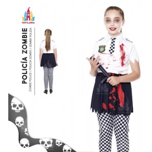 DISFRAZ POLICIA ZOMBIE NIÑA T. 10-12 22294