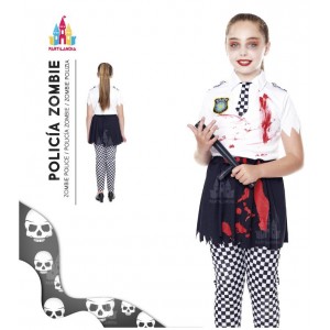 DISFRAZ POLICIA ZOMBIE NIÑA T. 7-9 22293