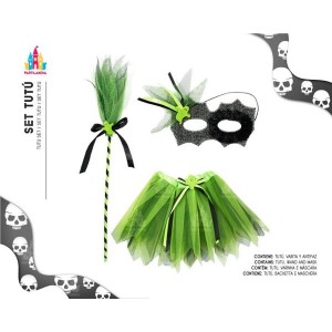 SET TUTU  ANTIFAZ Y MINI ESCOBA BRUJA 18625